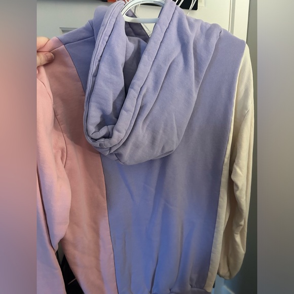 Teddy Fresh Women’s Hoodie in Pink, White, and Purple - Picture 3 of 3